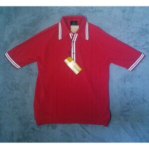 VINTAGE NEW Puritan Sportswear Ban-Lon Polo Shirt Mens Size Large Red Striped
